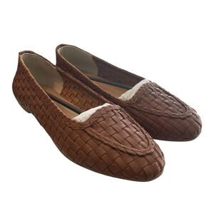 FS Lele Woven Loafers Cognac Brown Brazilian Leather Flat Slip-On 11